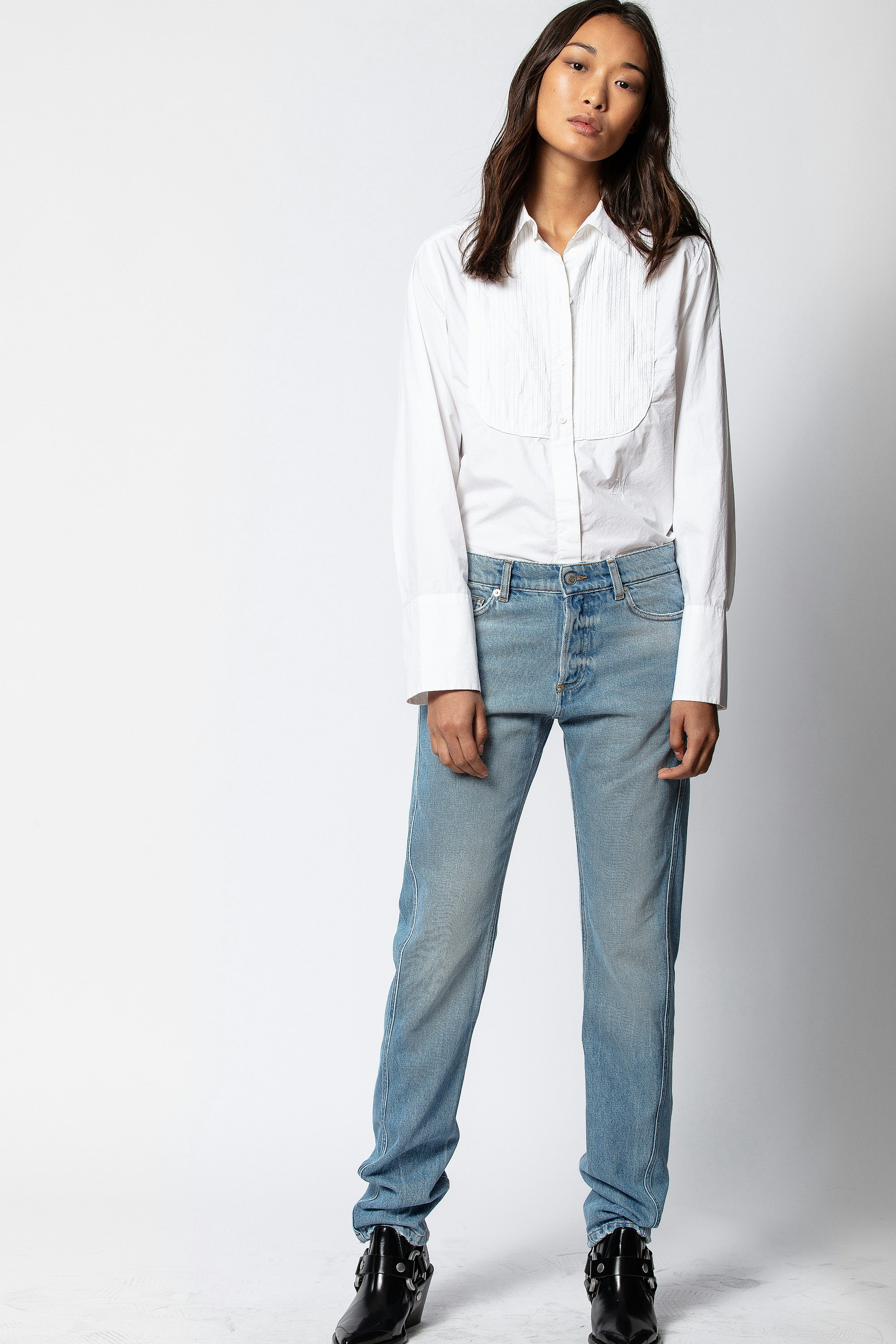 Erini Jeans - Women's worn effect jeans